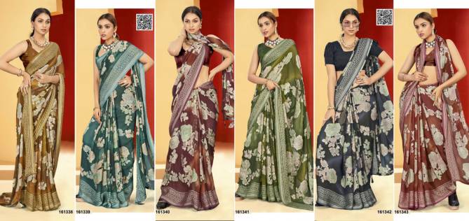 Inaaya Vol 13 By Vallabhi Printed Brasso Sarees Wholesale Price In Surat
